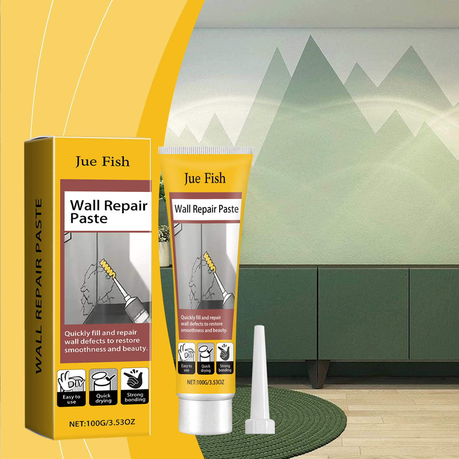New Wall Repair Agent Waterproof Coating Sealant Agent Crack Hole Mending Paste Mildewproof Patch White Wall Restore ﻿