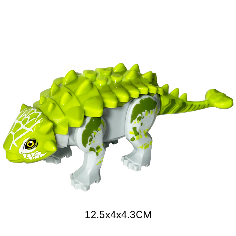 (Dinosaur A) Dinosaur Building Blocks and Mini Figures with Movable Jaws Dinosaurs Buildings Educational Room Decoration and Birthday for Boys Girls