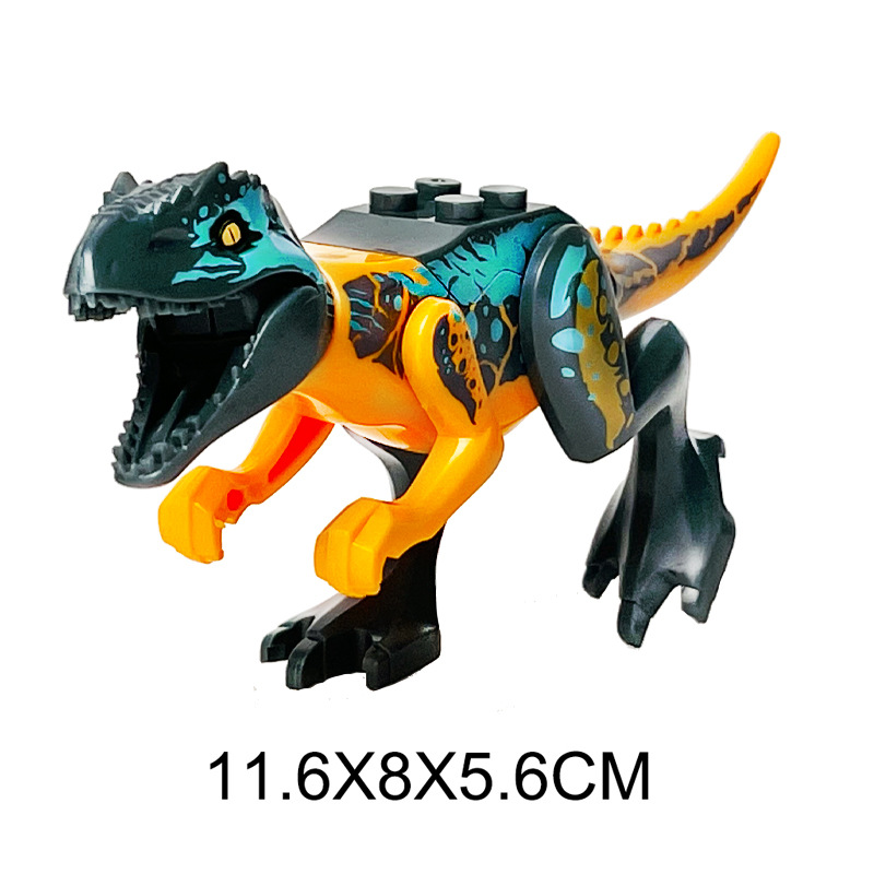 (Dinosaur A) Dinosaur Building Blocks and Mini Figures with Movable Jaws Dinosaurs Buildings Educational Room Decoration and Birthday for Boys Girls