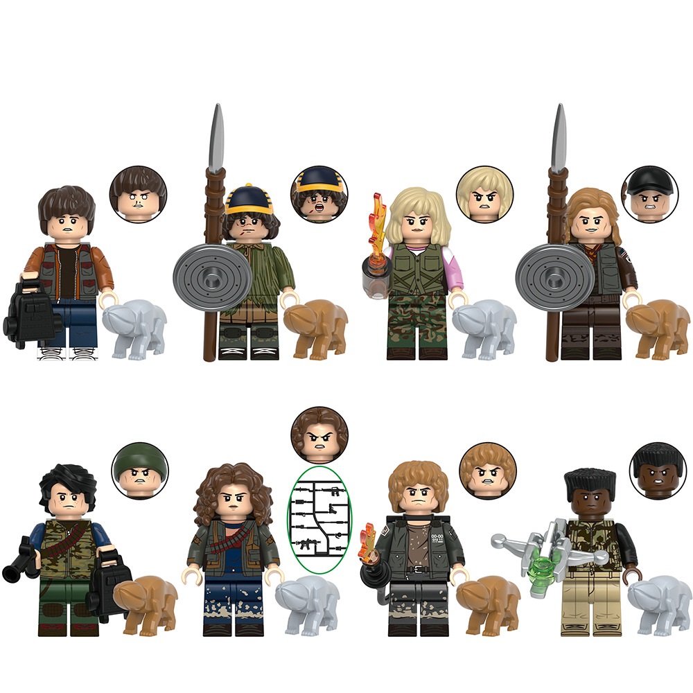 (Style A) Movie Series Action Minifigure Stranger Things Building Blocks Mini Toys for Kids Fit Lego with Weapon Accessories