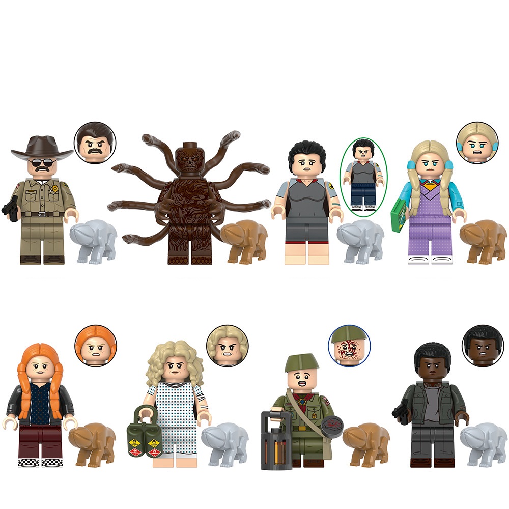 (Style A) Movie Series Action Minifigure Stranger Things Building Blocks Mini Toys for Kids Fit Lego with Weapon Accessories