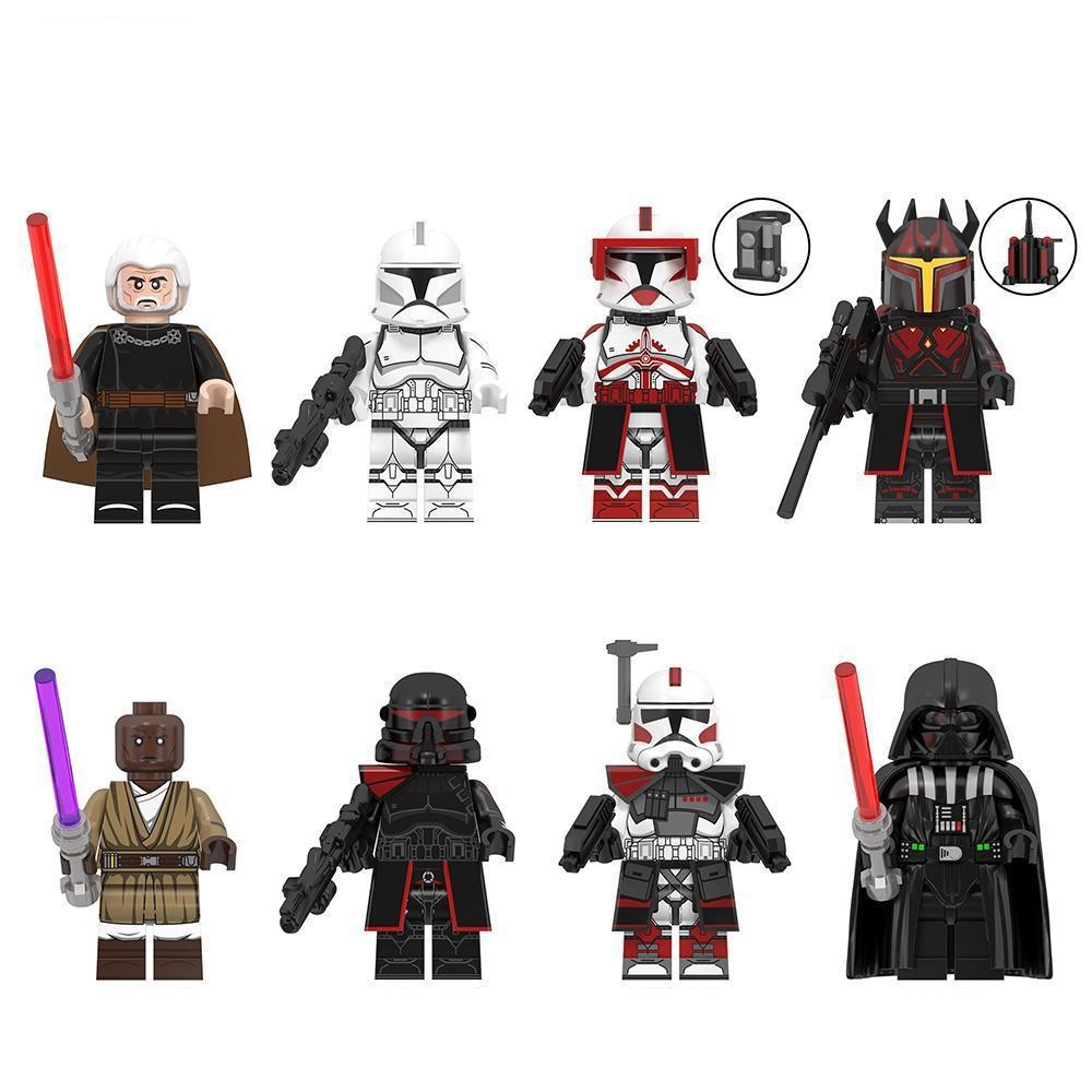 (8 Pcs Soldiers A) Kids Toys Star War Trooper Building Blocks Clone Soldiers Mini Action Figures Armor Toys For Kids Christmas Gifts