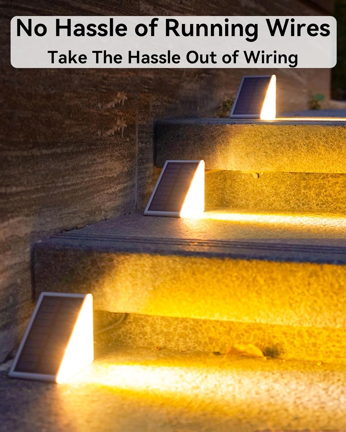 (4 pcs) Solar Step Lights Outdoor Solar Stair Lights IP67 Waterproof 13 LED Beads for Increased Brightness Outdoor Stair Lights for Decorative Use on Stairs Front 