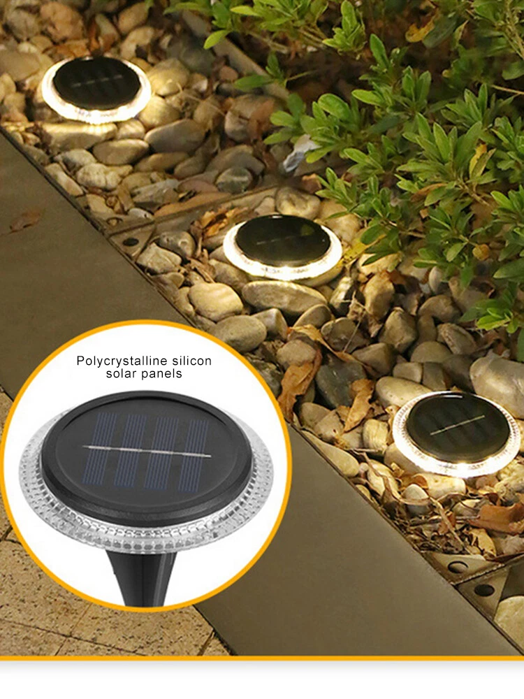 (Warm White) 2PC Solar Lights Outdoor Buried Lamp LED Lawn Pathway Garden Waterproof