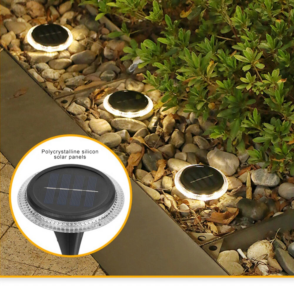 (Warm White) 2PC Solar Lights Outdoor Buried Lamp LED Lawn Pathway Garden Waterproof
