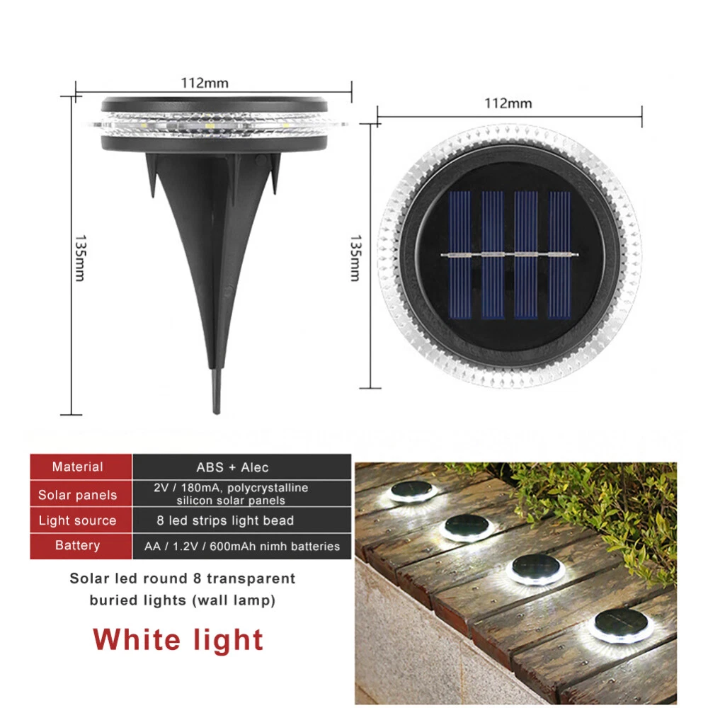(Warm White) 2PC Solar Lights Outdoor Buried Lamp LED Lawn Pathway Garden Waterproof