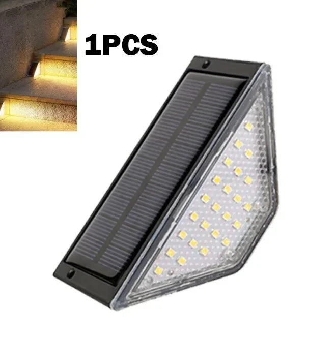 (2 PCS)  LED Solar Step Lights Outdoor Garden Path Porch Deck Stairs Lamp Yard Waterproof