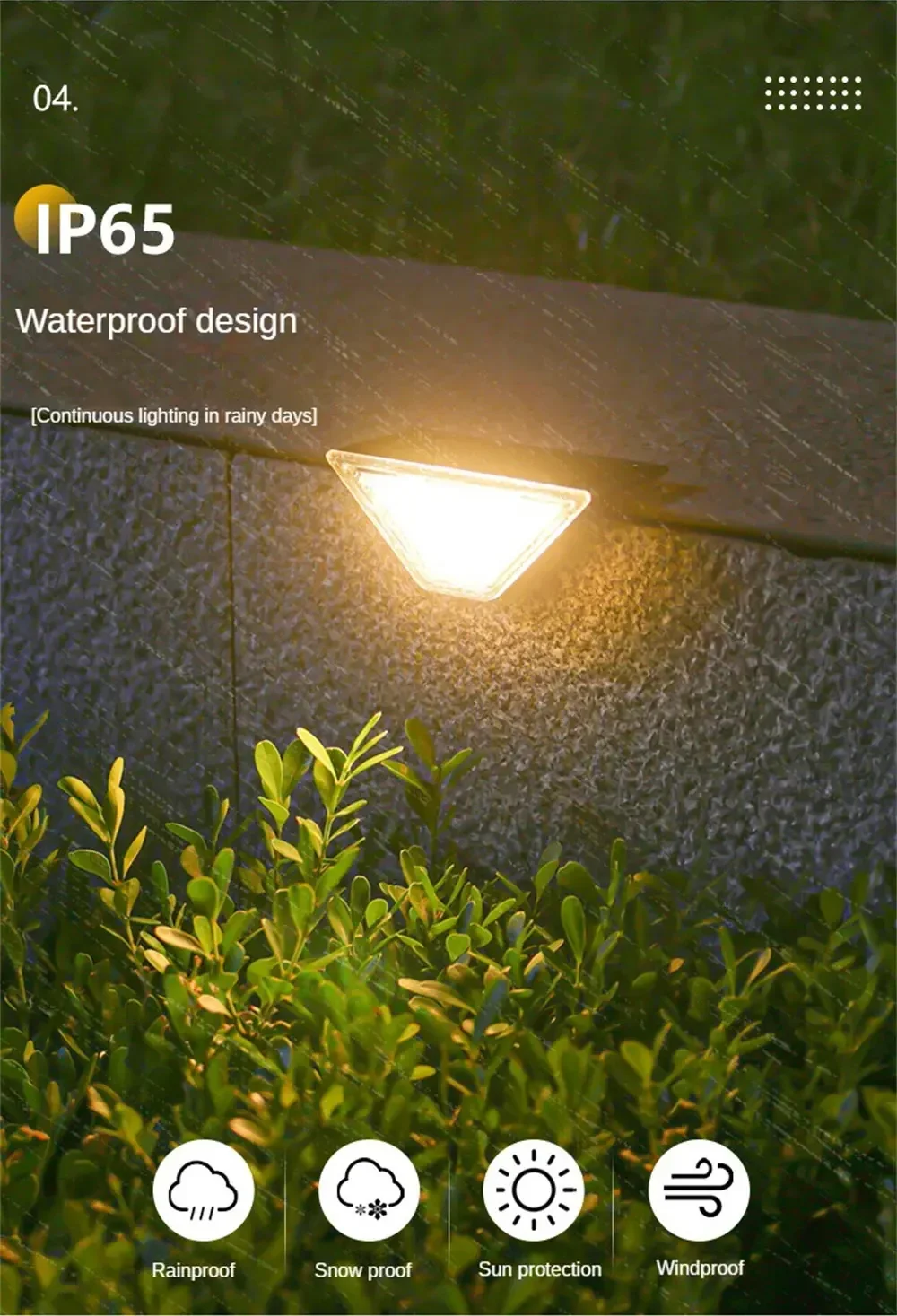 (2 PCS)  LED Solar Step Lights Outdoor Garden Path Porch Deck Stairs Lamp Yard Waterproof