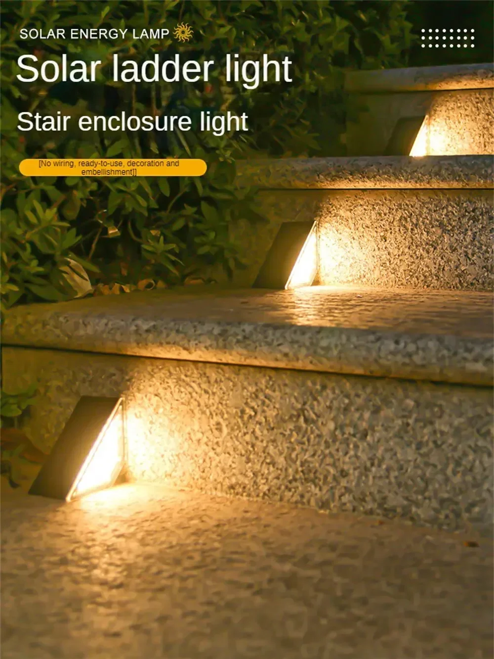 (2 PCS)  LED Solar Step Lights Outdoor Garden Path Porch Deck Stairs Lamp Yard Waterproof
