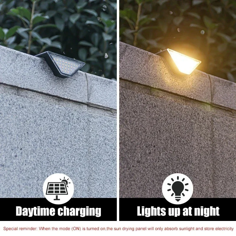 (2 PCS)  LED Solar Step Lights Outdoor Garden Path Porch Deck Stairs Lamp Yard Waterproof