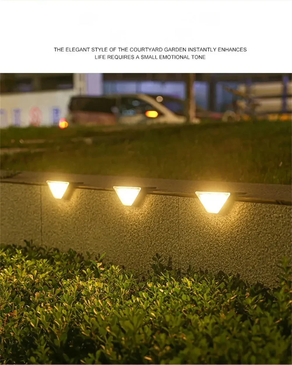 (2 PCS)  LED Solar Step Lights Outdoor Garden Path Porch Deck Stairs Lamp Yard Waterproof