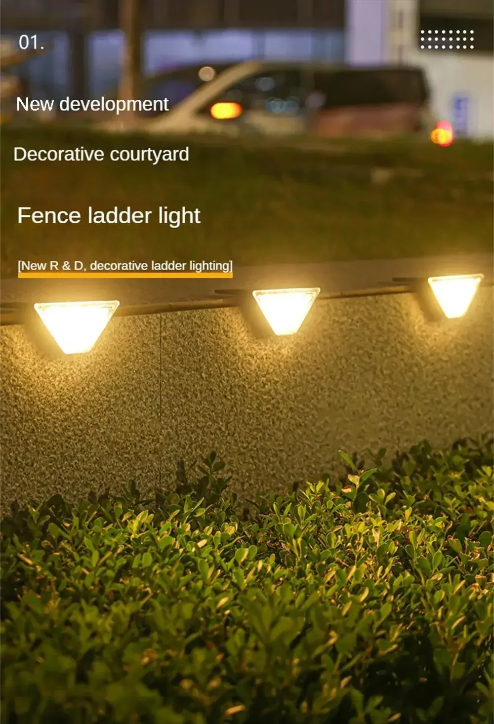 (2 PCS)  LED Solar Step Lights Outdoor Garden Path Porch Deck Stairs Lamp Yard Waterproof