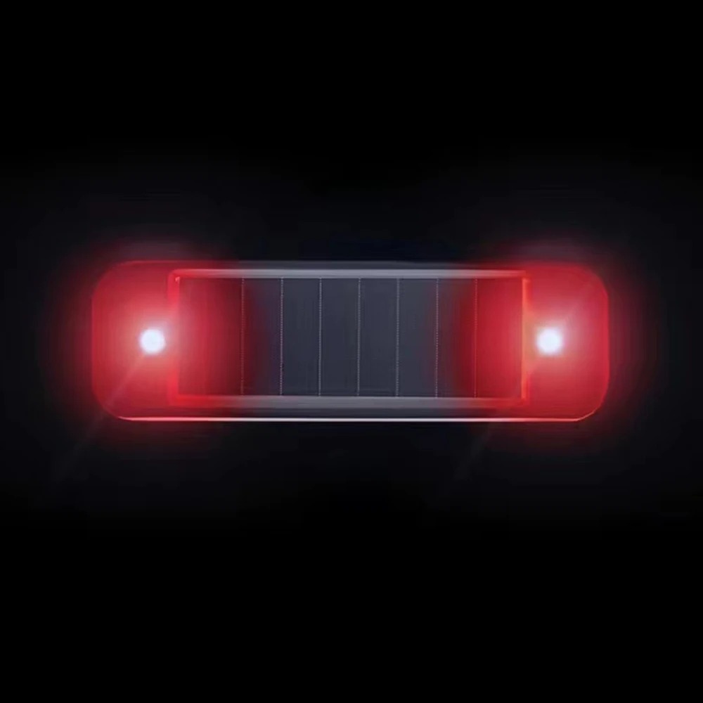 (Yellow) Mini LED Solar Power Car Warning Light Wireless Anti-Theft Simulated Alarm Caution Lamp Night Security Flashing Dummy Alarm