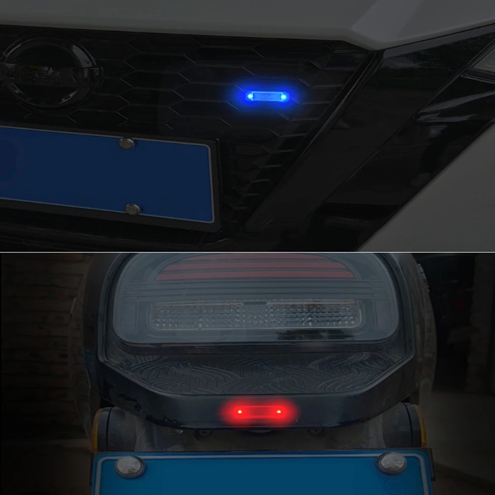 (Yellow) Mini LED Solar Power Car Warning Light Wireless Anti-Theft Simulated Alarm Caution Lamp Night Security Flashing Dummy Alarm