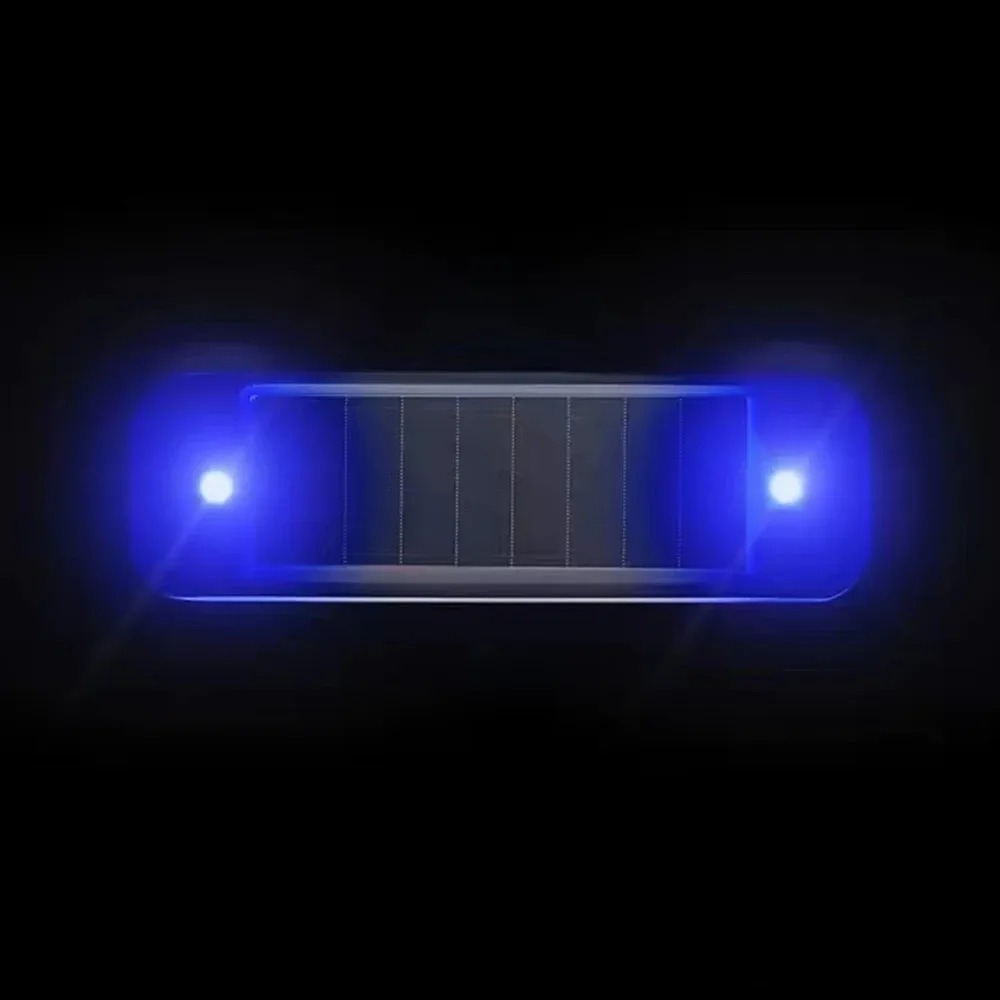 (Yellow) Mini LED Solar Power Car Warning Light Wireless Anti-Theft Simulated Alarm Caution Lamp Night Security Flashing Dummy Alarm
