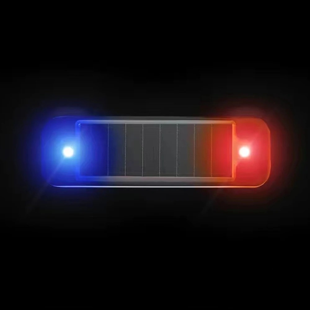 (Yellow) Mini LED Solar Power Car Warning Light Wireless Anti-Theft Simulated Alarm Caution Lamp Night Security Flashing Dummy Alarm