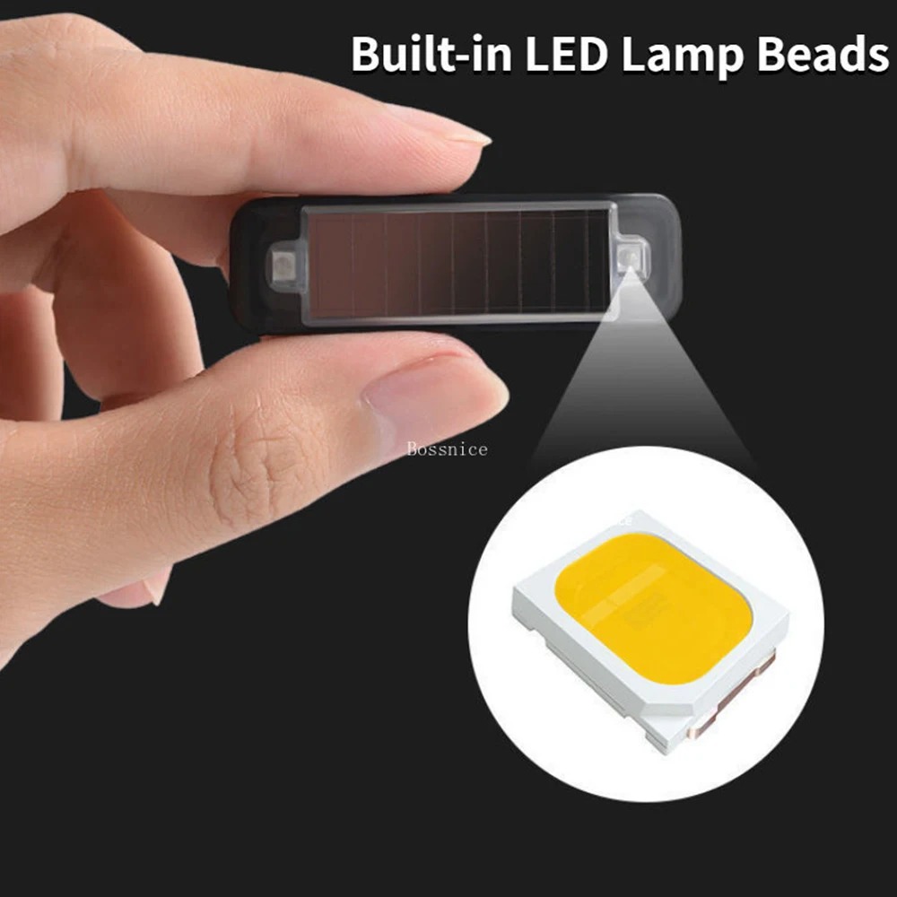 (Yellow) Mini LED Solar Power Car Warning Light Wireless Anti-Theft Simulated Alarm Caution Lamp Night Security Flashing Dummy Alarm