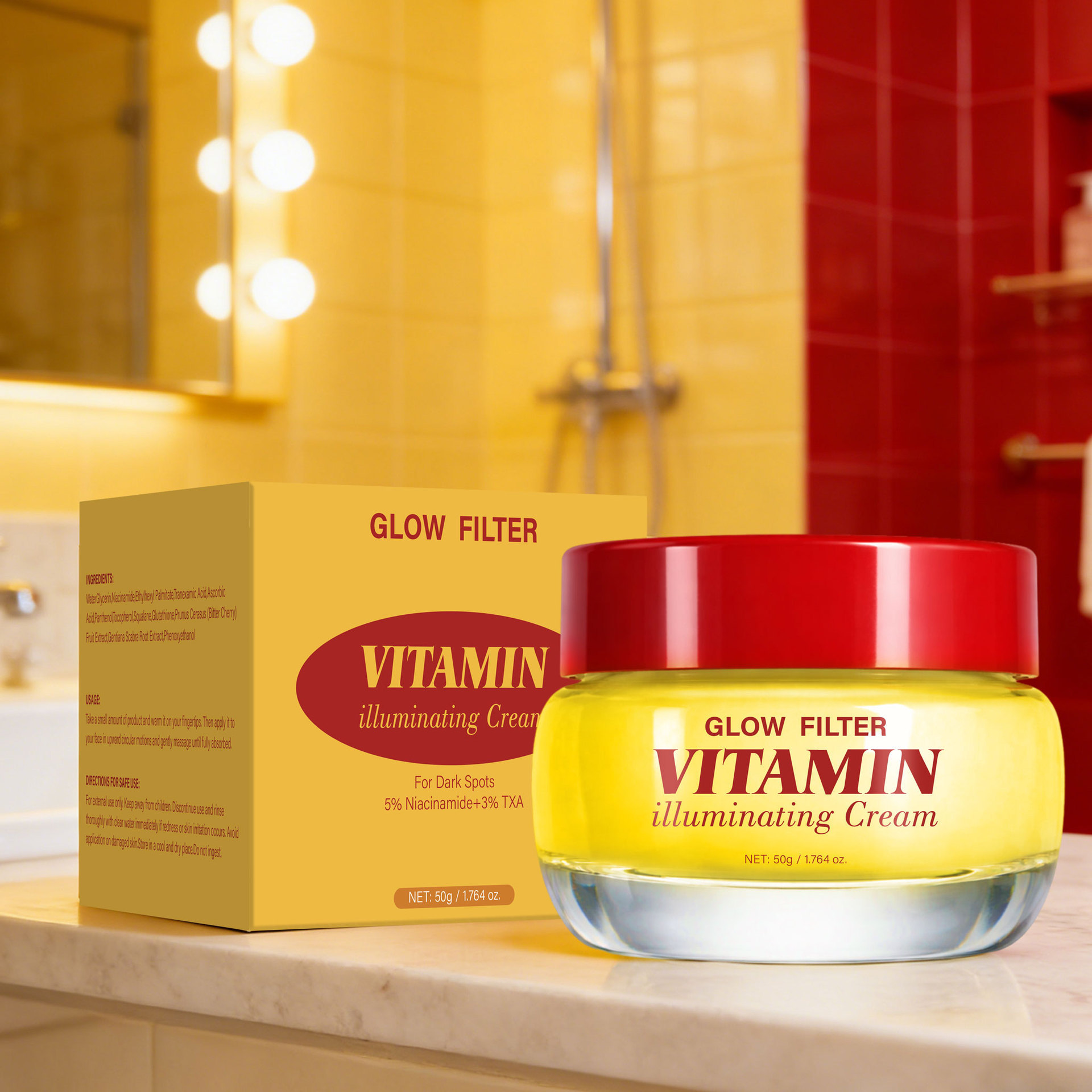 Vitamin Radiance Filter Cream For Brightening Hydrating And Skin Smoothing Daily Face Moisturizer 50g