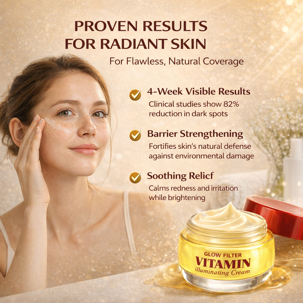 Vitamin Radiance Filter Cream For Brightening Hydrating And Skin Smoothing Daily Face Moisturizer 50g