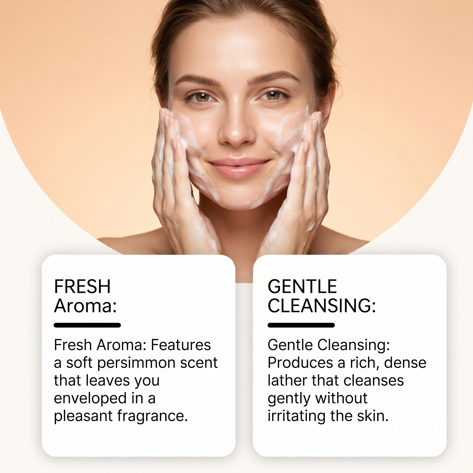 Persimmon Refreshing Cleansing Soap Refreshes Softens Skin Moisturizes Hydrates Easy Rinse Daily Clean Whole Body Skin