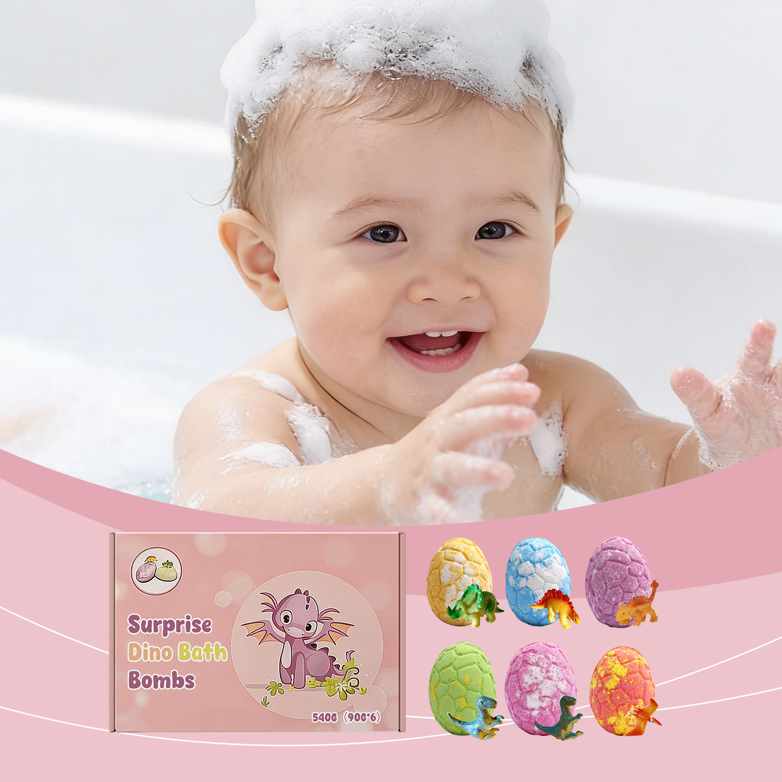 Cute Dragon Adventure Bath Bombs Mild Ingredients Daily Moisturizing Cleansing Skin Care Fun For Kids Skin