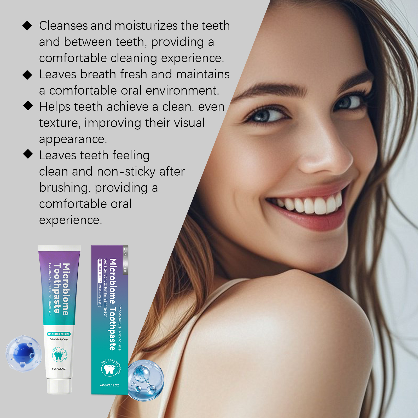 Mint Fresh Toothpaste Gentle Moisturizing Brighten Tooth Surface Care Oral Comfort Daily Mouth Clean Maintain Healthy Gum Fresh Breath