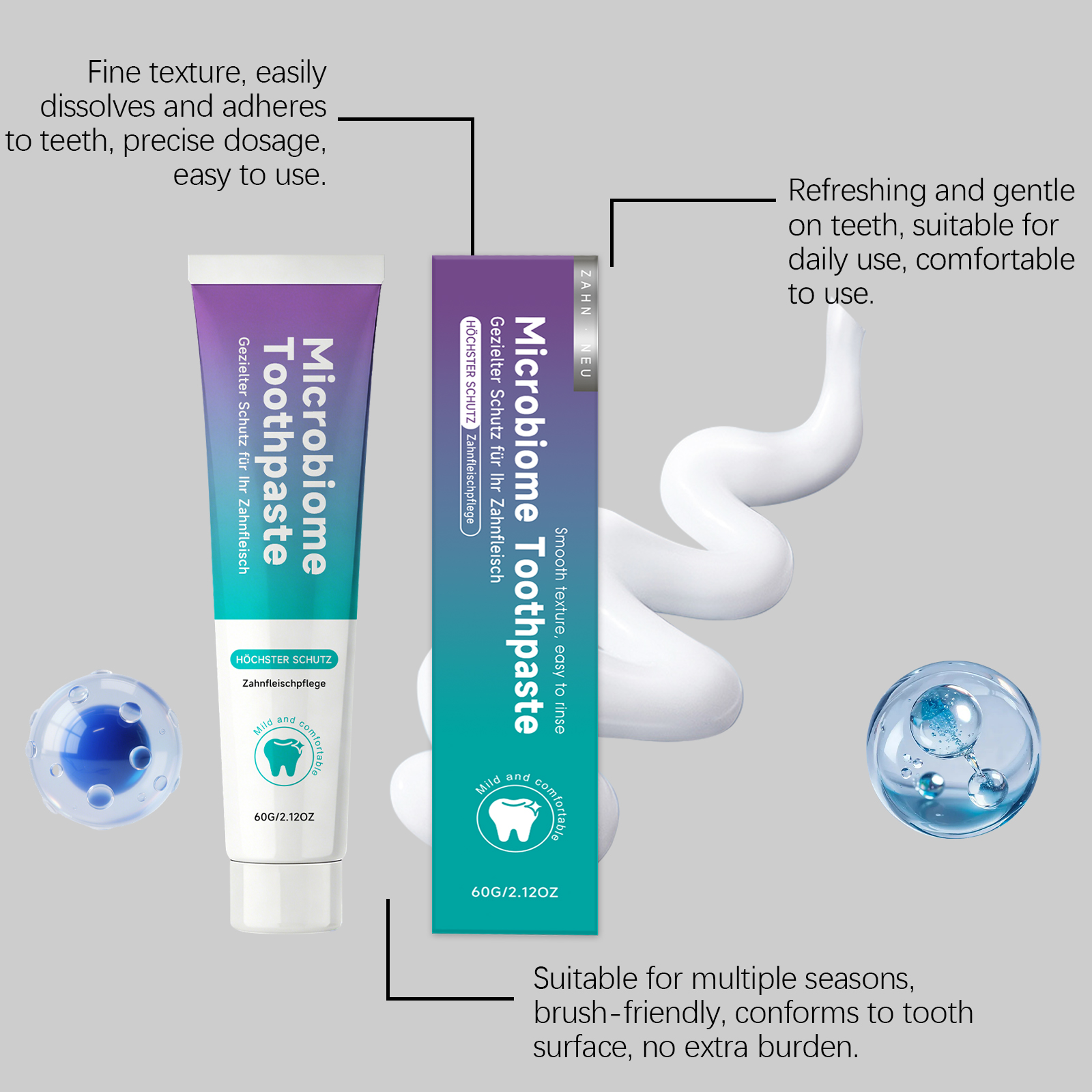 Mint Fresh Toothpaste Gentle Moisturizing Brighten Tooth Surface Care Oral Comfort Daily Mouth Clean Maintain Healthy Gum Fresh Breath