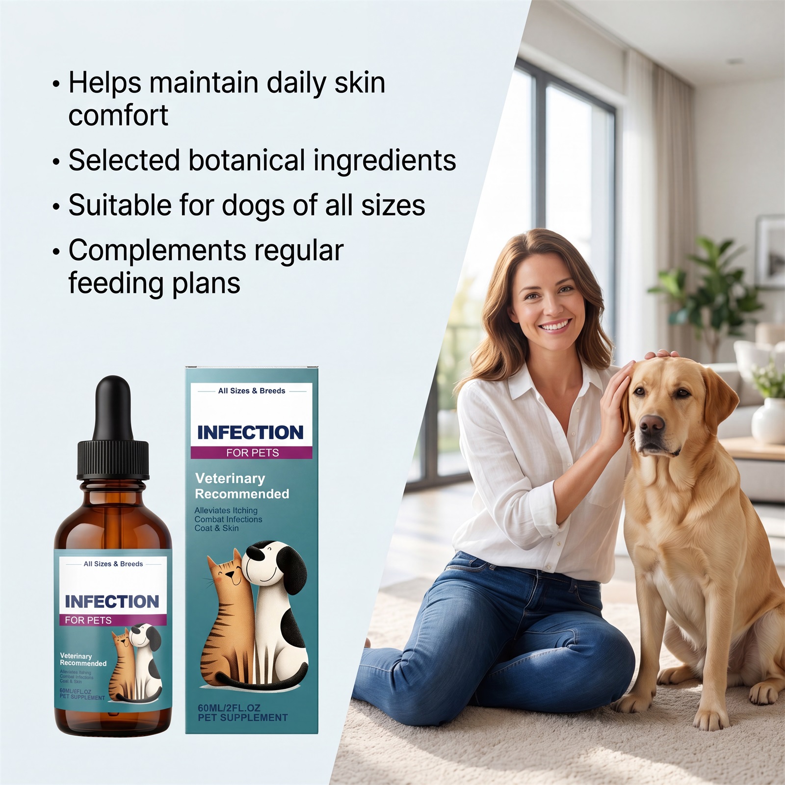 Pet Nutrition Supplement Drops For Skin Health Shiny Fur Daily Nutritional Support Boost Vitality Domestic Animals Care