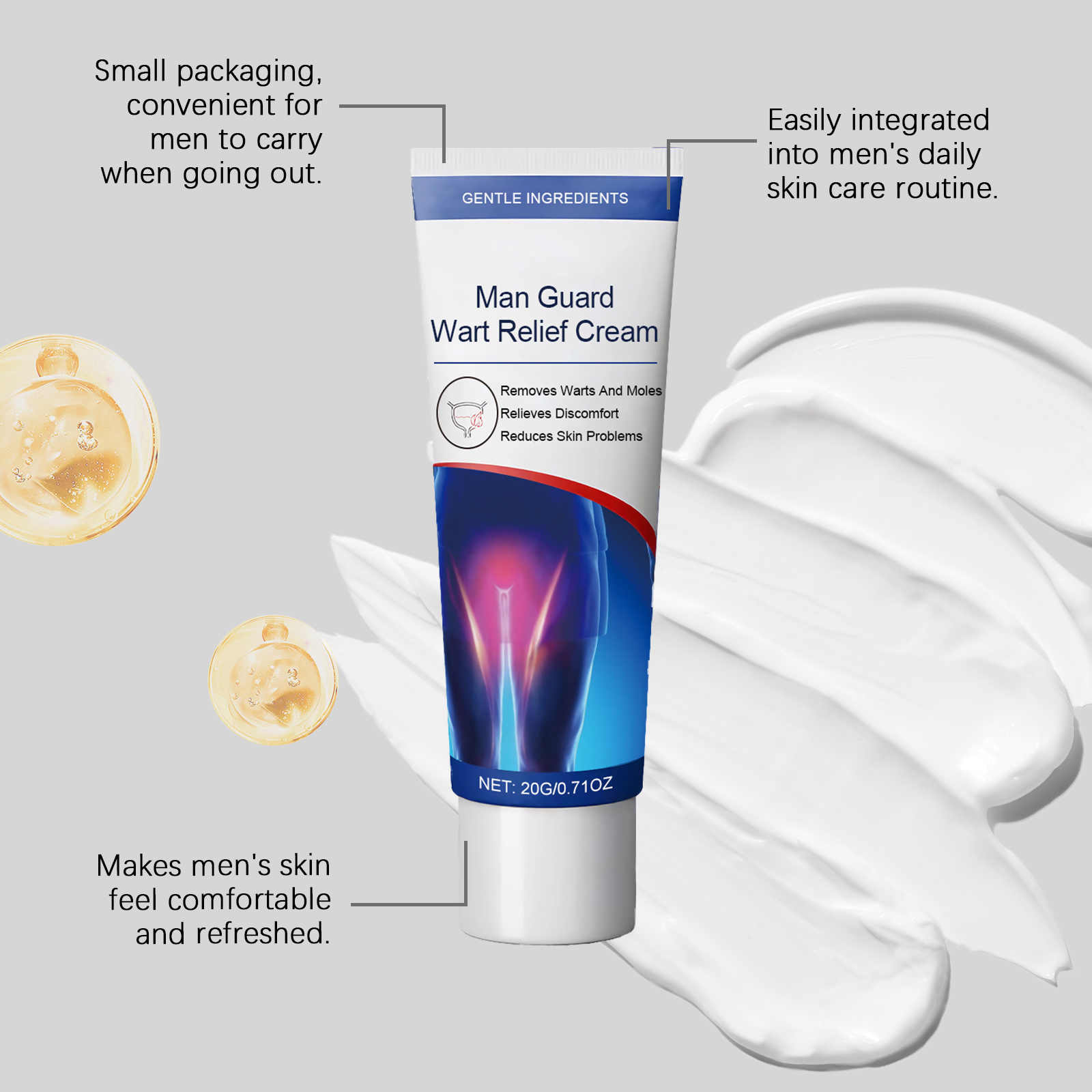 Male Care Cream Mild Ingredients Moisturizing Hydrating Daily Massage Smear Body Skin Care Maintain Lotion