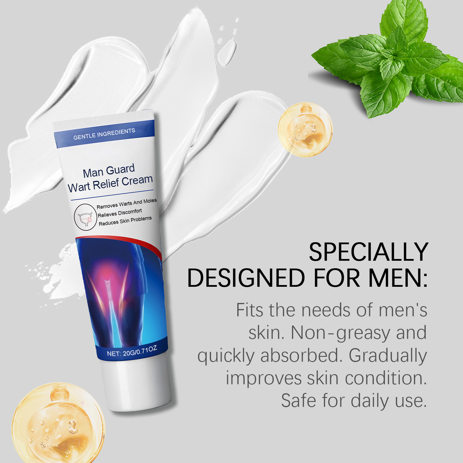 Male Care Cream Mild Ingredients Moisturizing Hydrating Daily Massage Smear Body Skin Care Maintain Lotion