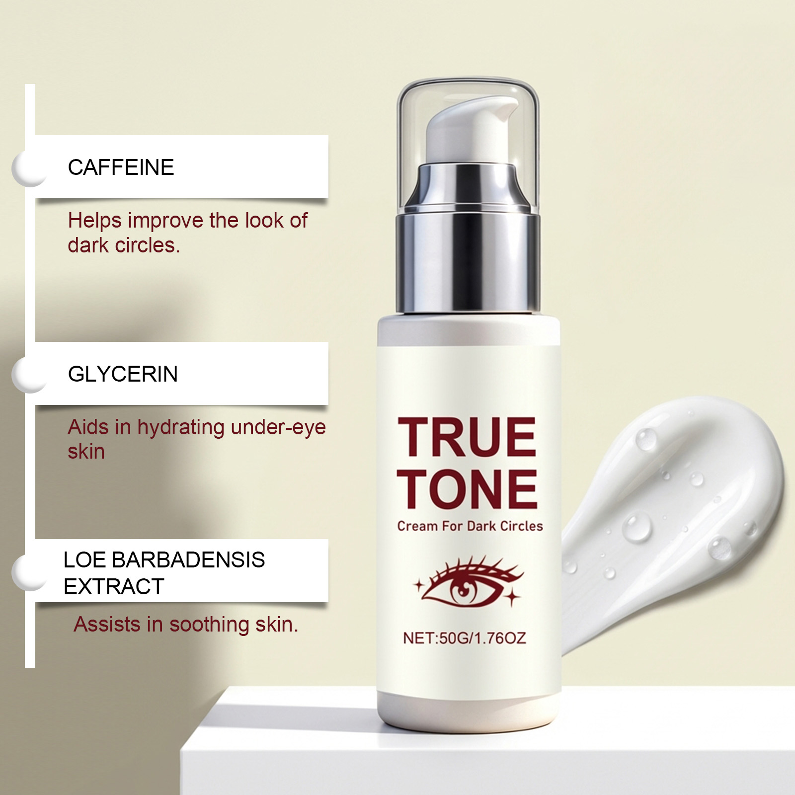 Brightening Eye Cream Nourishing Moisturizing Smoothing Renewing Skin For Morning Night Partial Eye Area Care