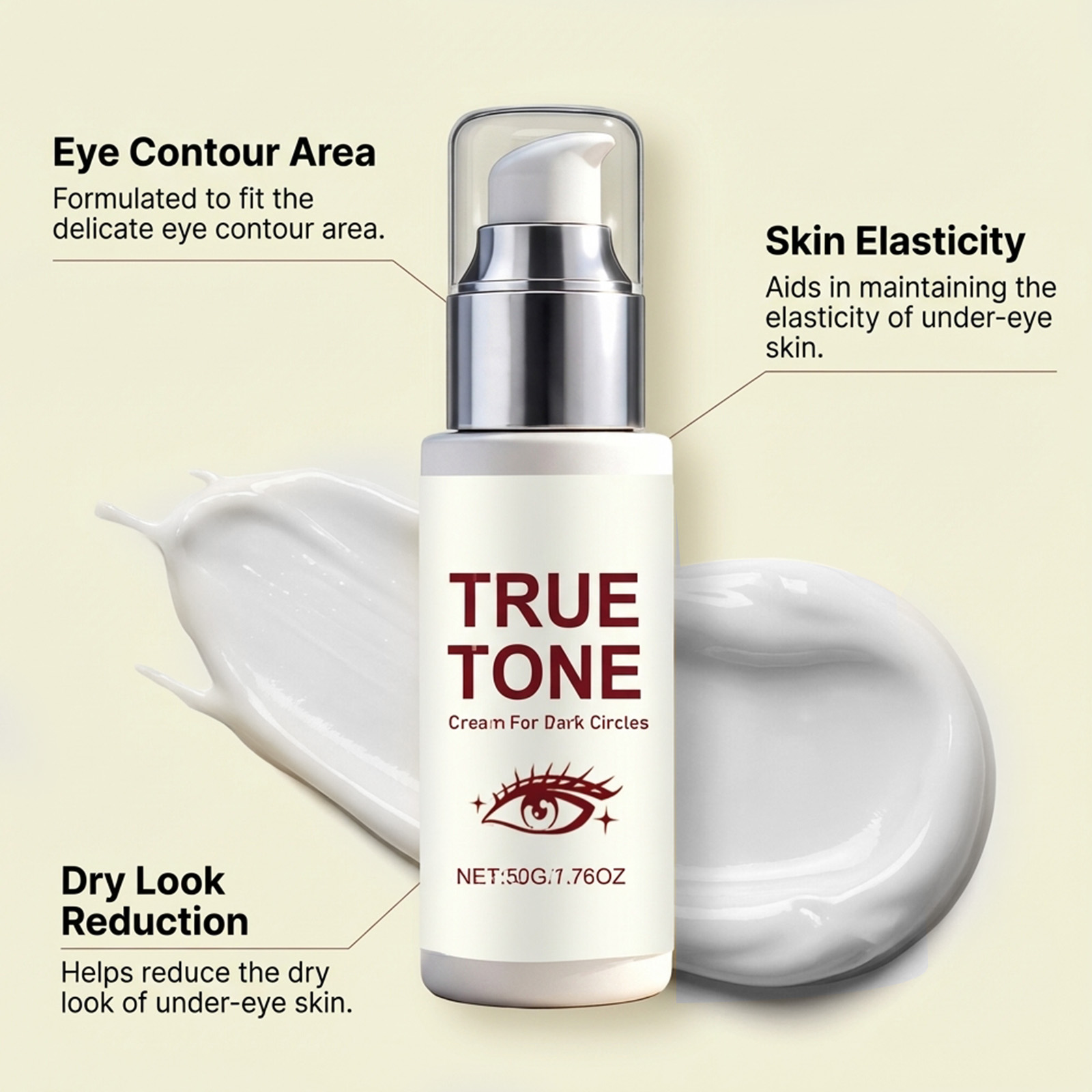 Brightening Eye Cream Nourishing Moisturizing Smoothing Renewing Skin For Morning Night Partial Eye Area Care