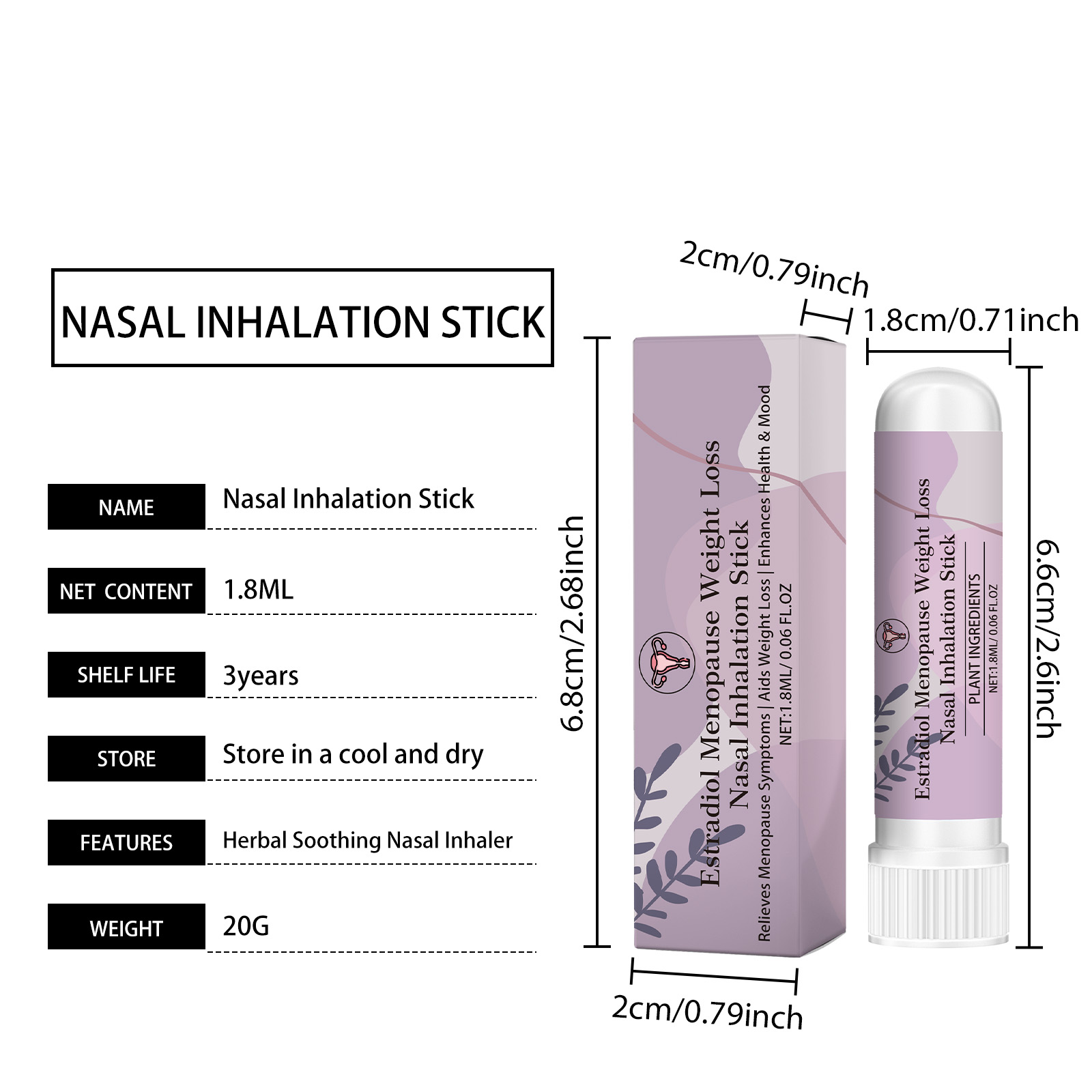 Body Care Nasal Inhaler Portable Daily External Inhaled Mild Fresh Natural Physical Comfort Relax Body Scent
