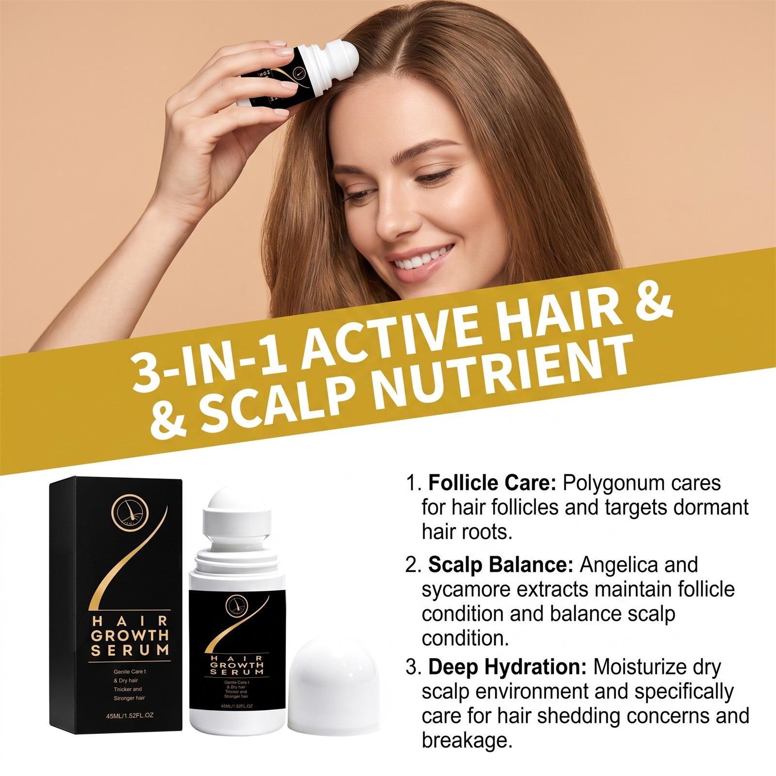 Hair Essence Nourishing Massaging Plump Soft Tough Hair Gloss Fresh Scalp Care Liquid