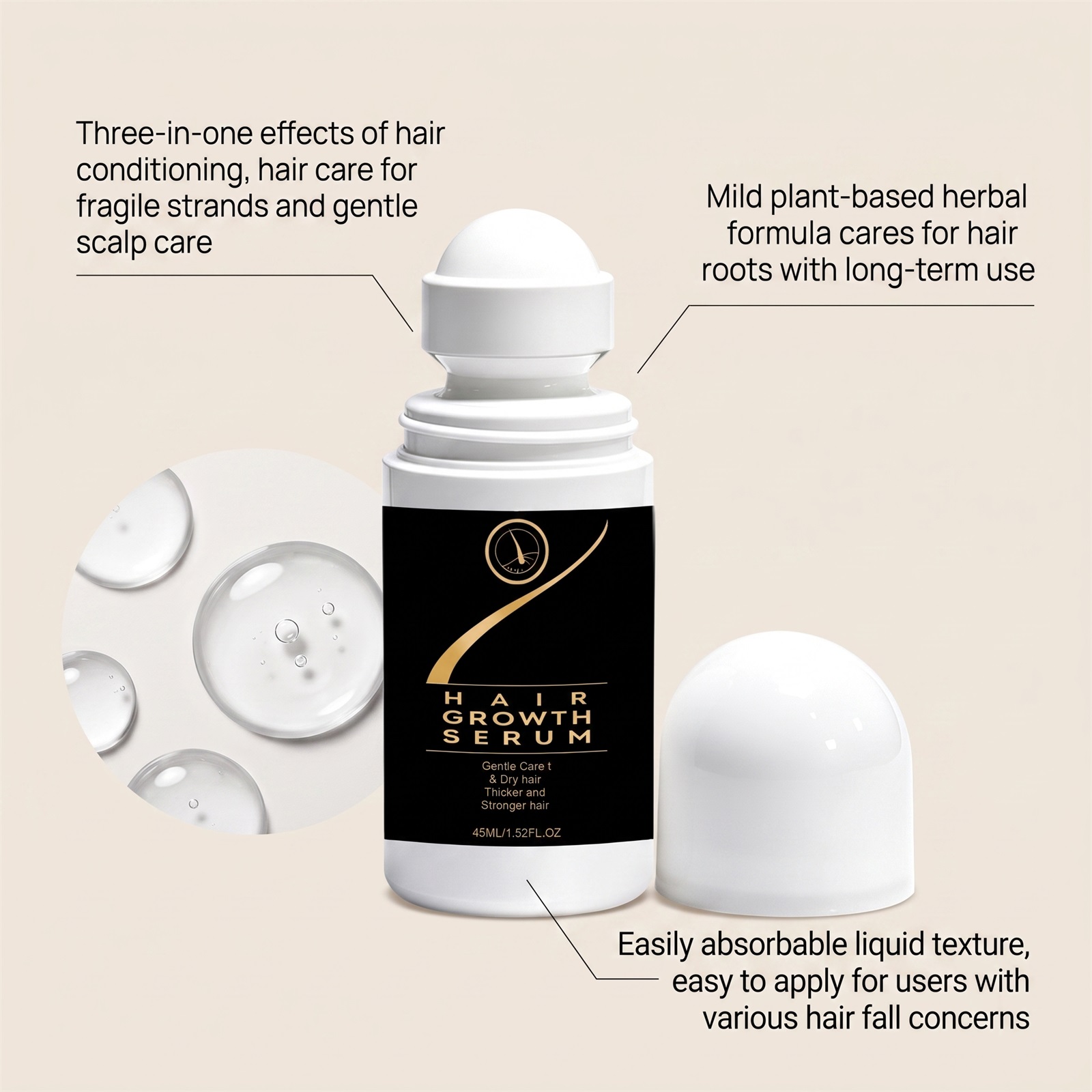 Hair Essence Nourishing Massaging Plump Soft Tough Hair Gloss Fresh Scalp Care Liquid
