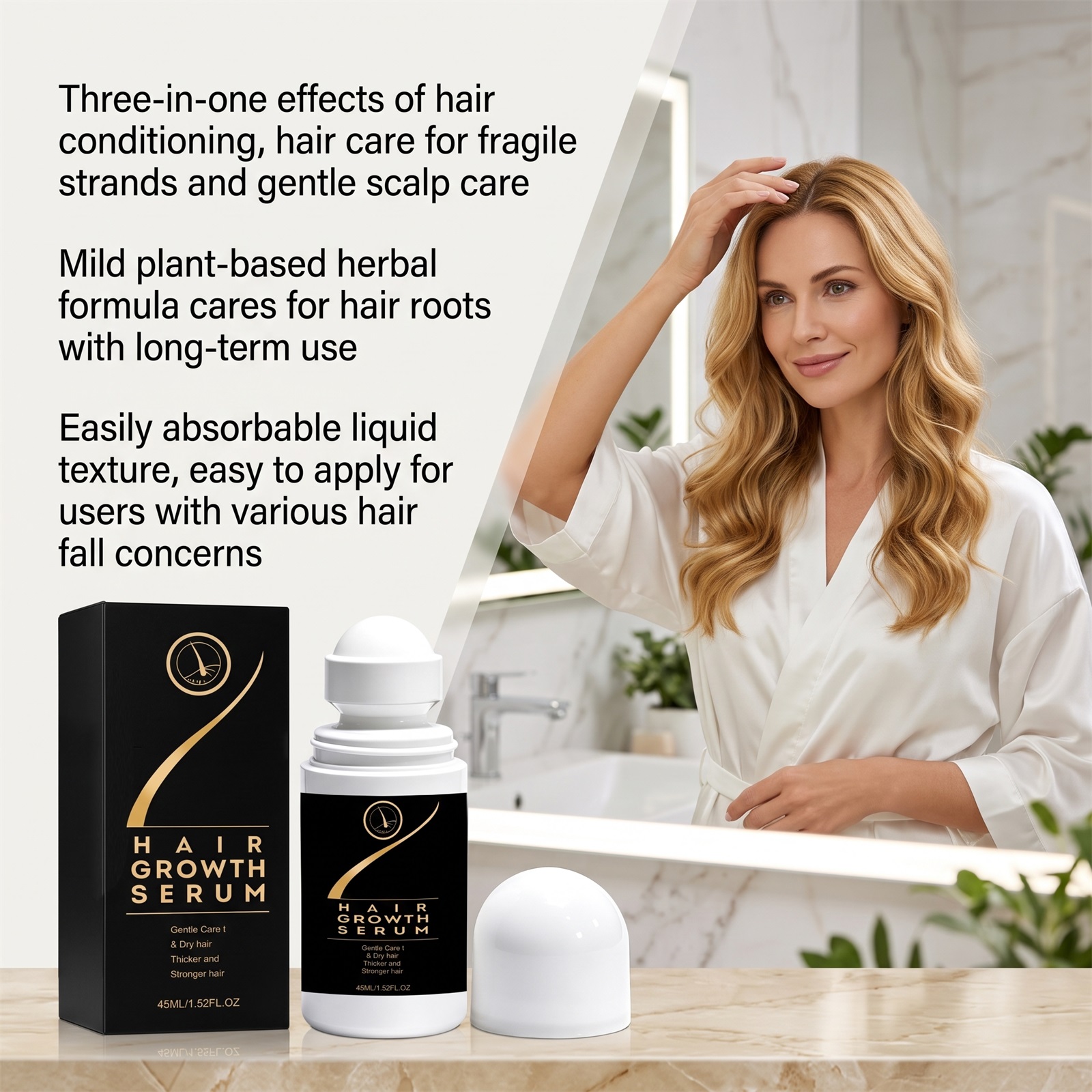 Hair Essence Nourishing Massaging Plump Soft Tough Hair Gloss Fresh Scalp Care Liquid
