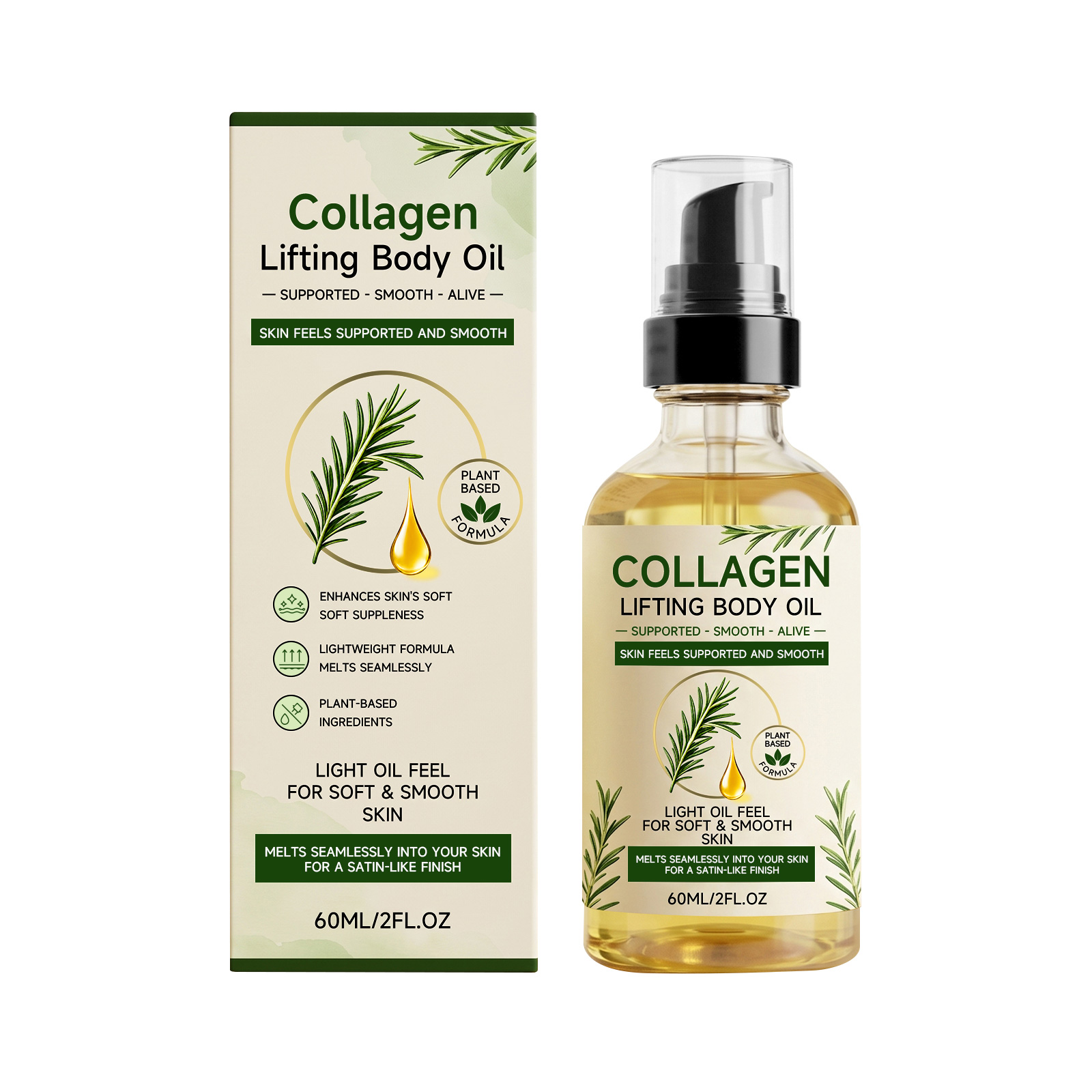 Collagen Body Oil Mild Ingredients Moisturizing Hydrating Light Non Sticky Daily Skin Care Lotion