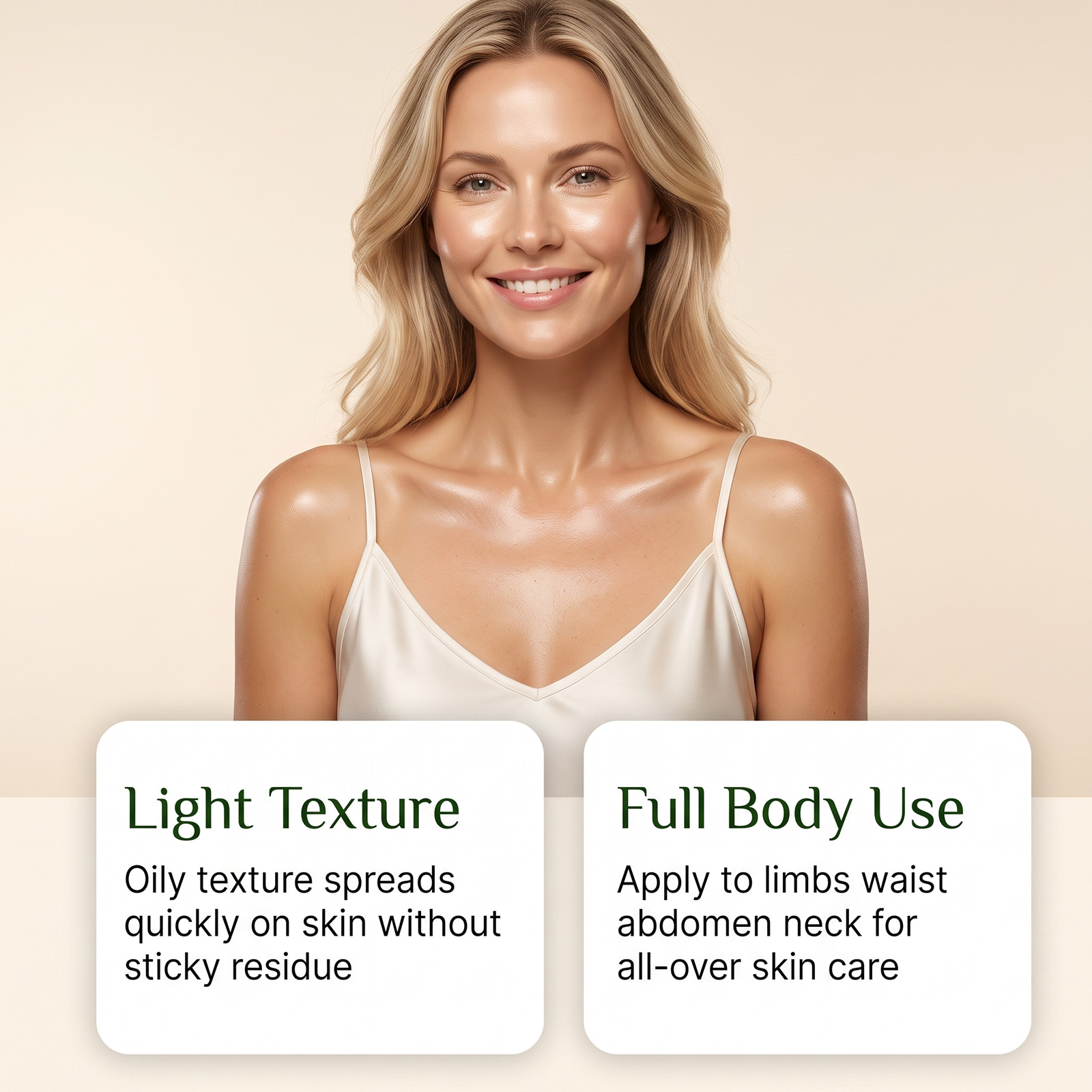 Collagen Body Oil Mild Ingredients Moisturizing Hydrating Light Non Sticky Daily Skin Care Lotion