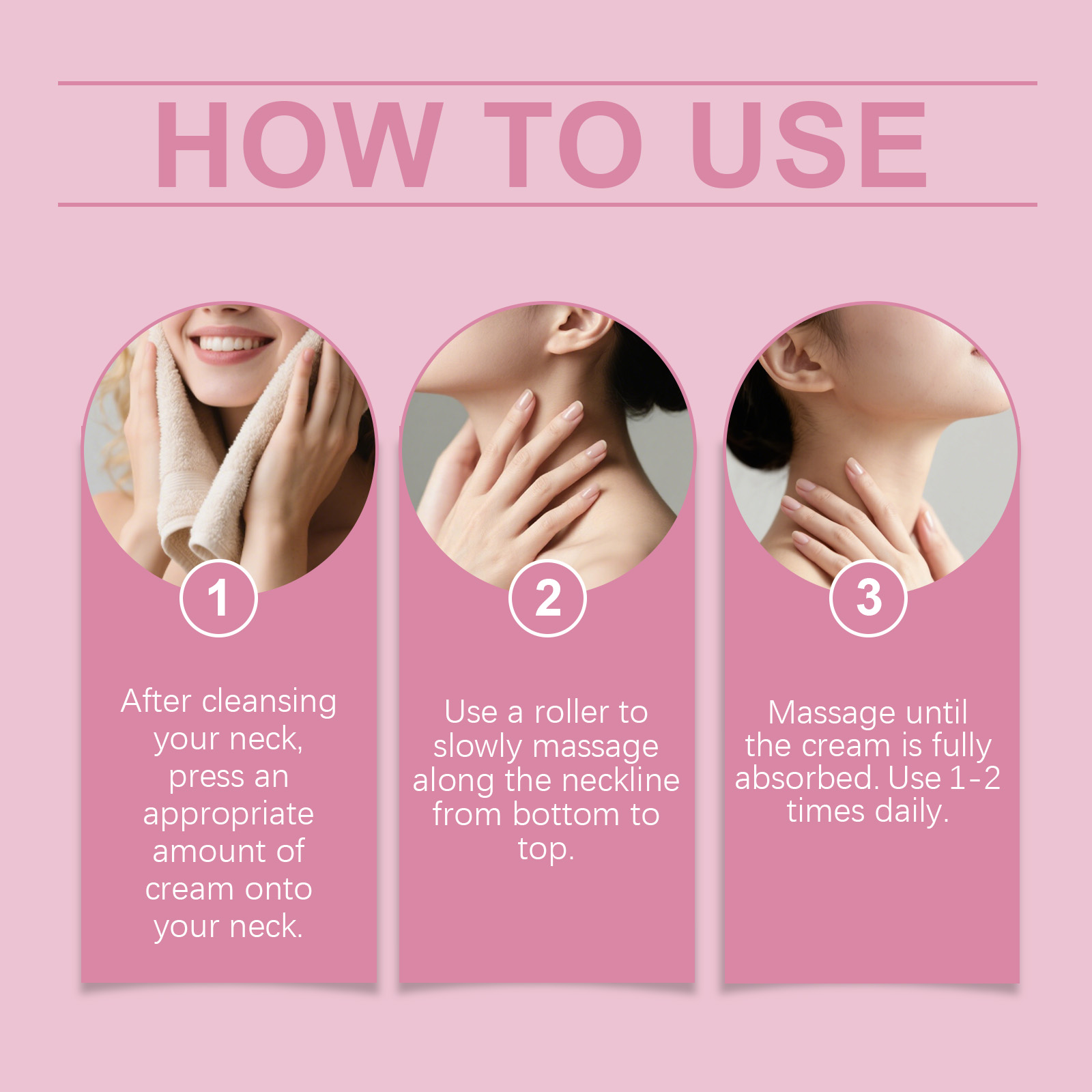 Neck Care Cream Roller Massage Mild Nourish Hydrate Skin Refreshing Texture Quick Absorb On Neck Skin