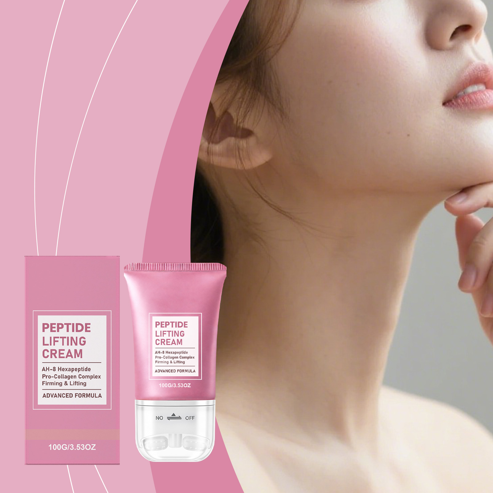 Neck Care Cream Roller Massage Mild Nourish Hydrate Skin Refreshing Texture Quick Absorb On Neck Skin