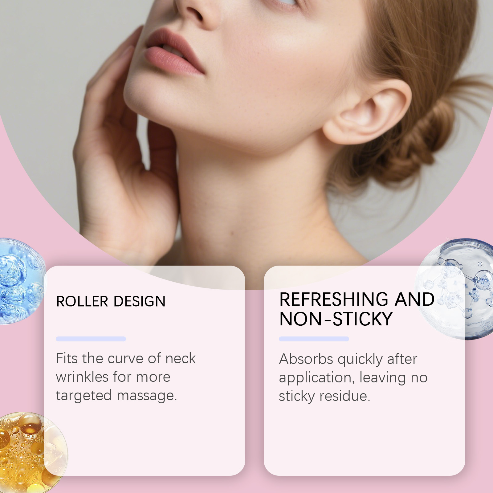 Neck Care Cream Roller Massage Mild Nourish Hydrate Skin Refreshing Texture Quick Absorb On Neck Skin