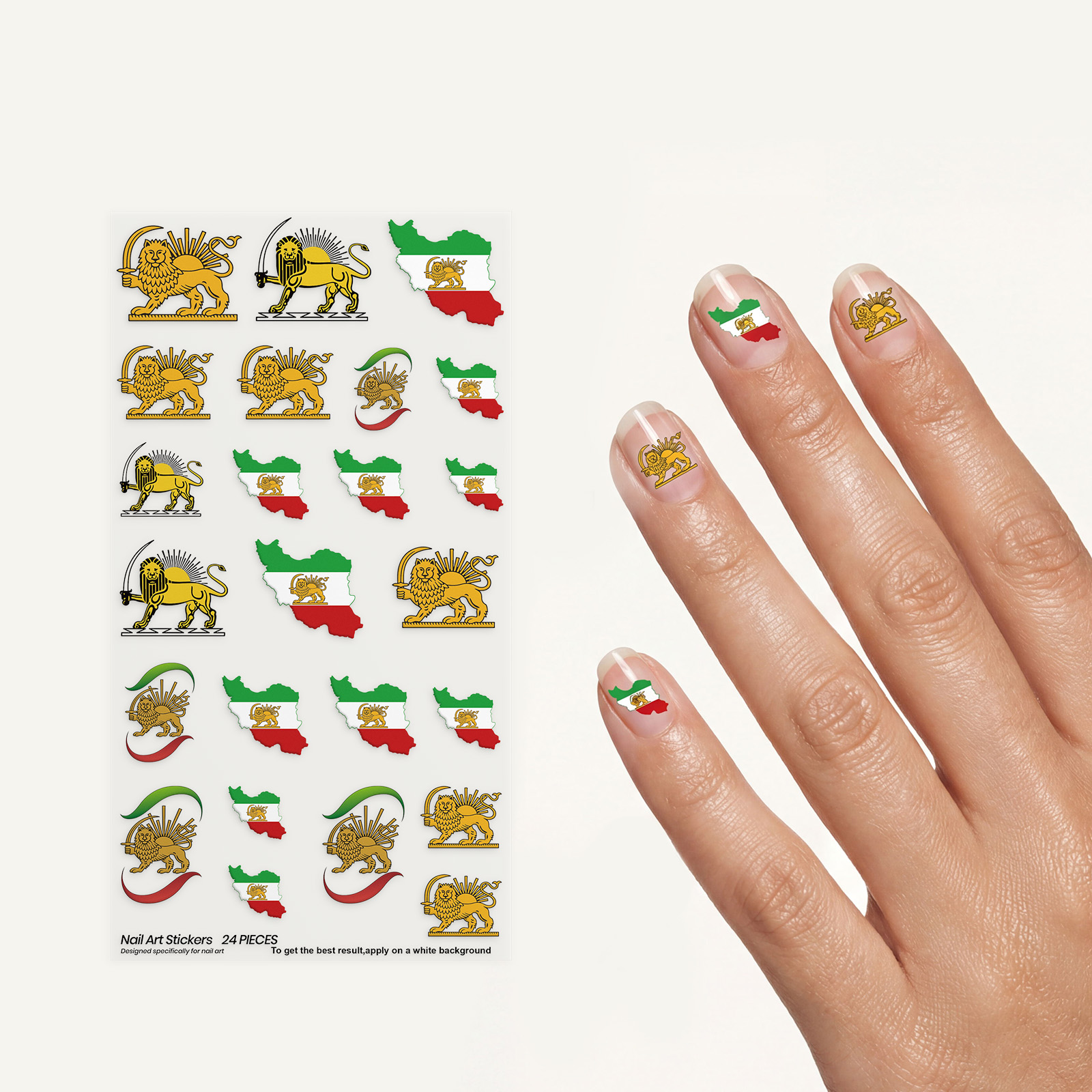 Nail Art Stickers Trendy Theme Water Transfer Easy Apply Shiny Mixed Color Nail Decorative Decals