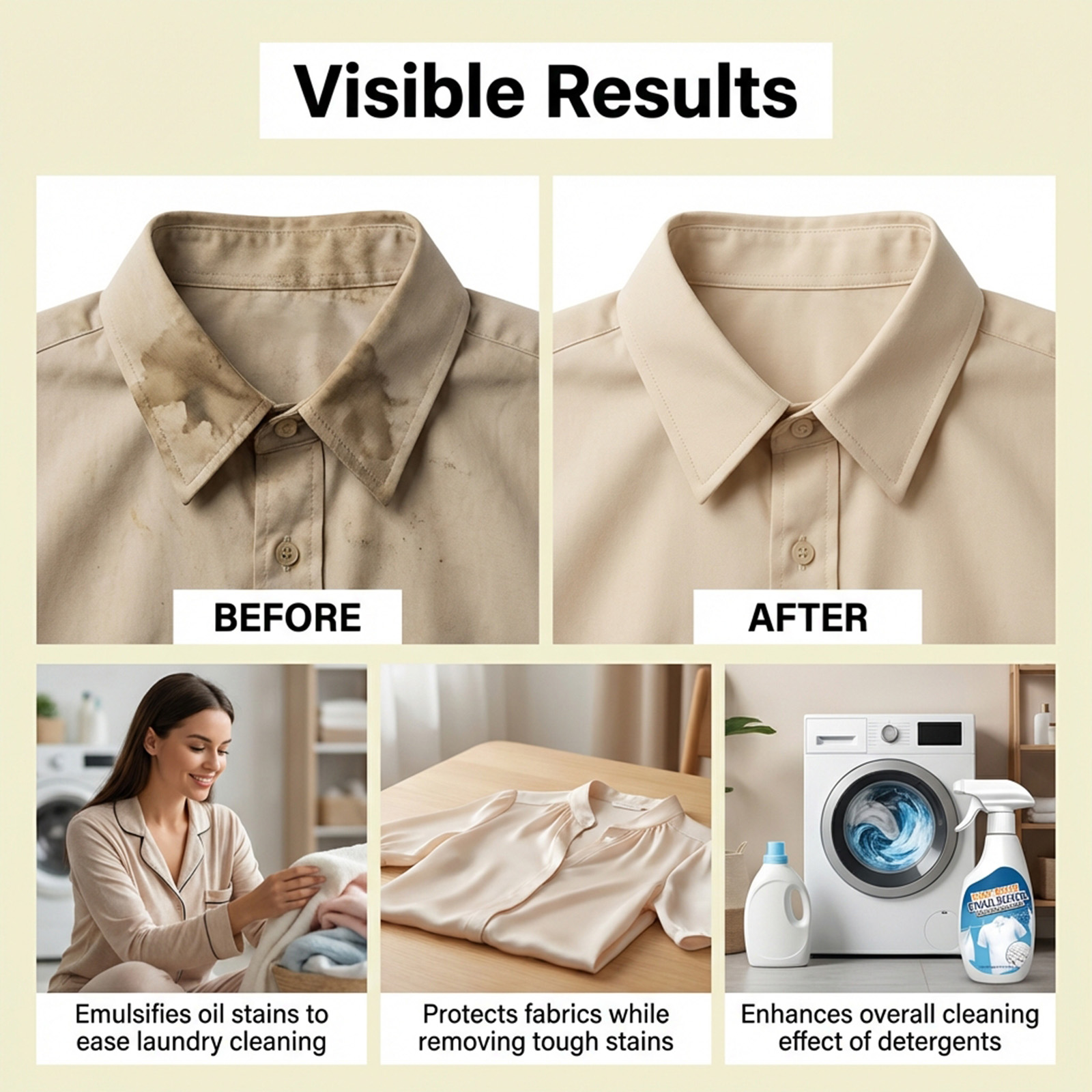 Clothing Emulsifier Mild Decontamination Clean Renew Fabric Care Washing Convenient Daily Household Cleaner