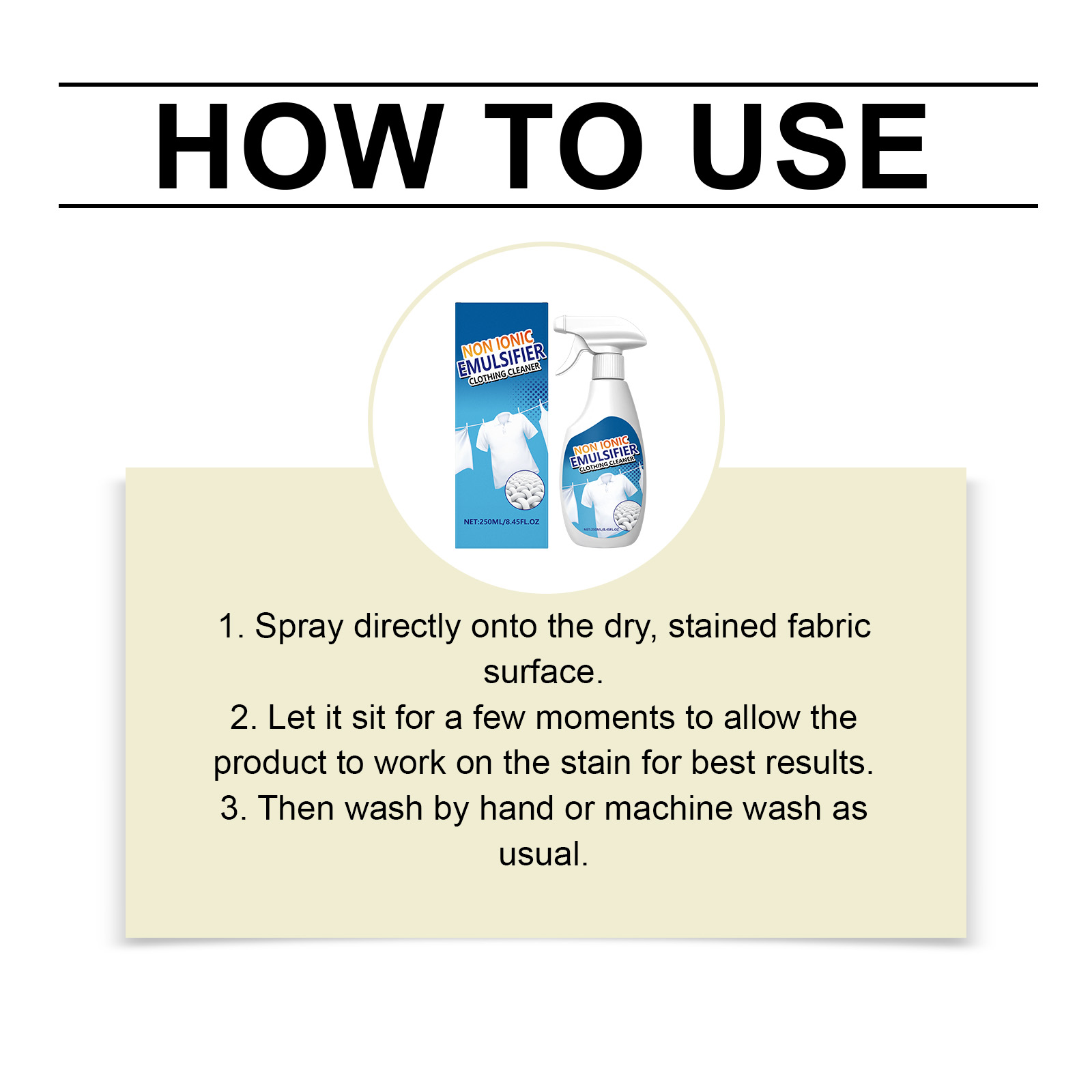 Clothing Emulsifier Mild Decontamination Clean Renew Fabric Care Washing Convenient Daily Household Cleaner