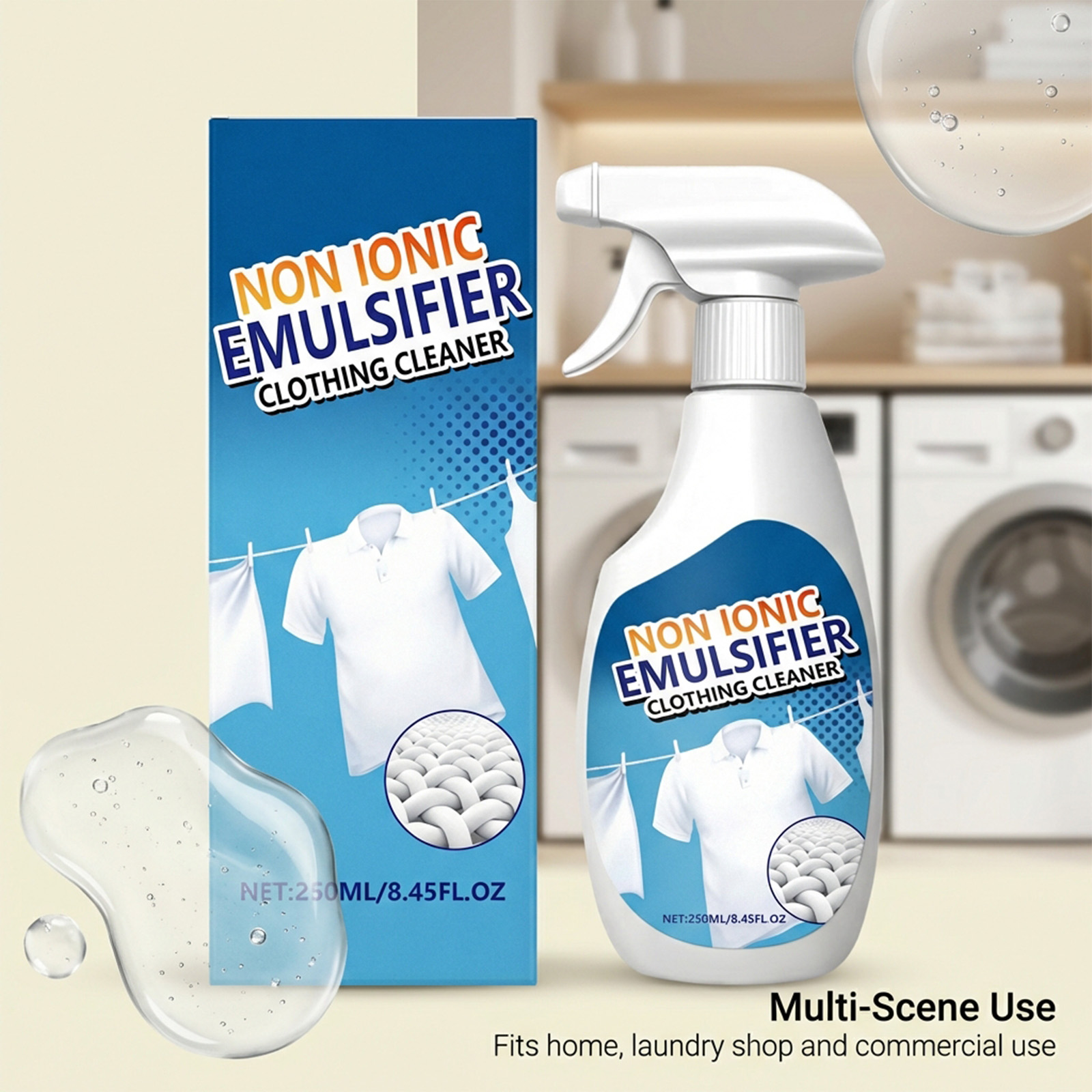Clothing Emulsifier Mild Decontamination Clean Renew Fabric Care Washing Convenient Daily Household Cleaner