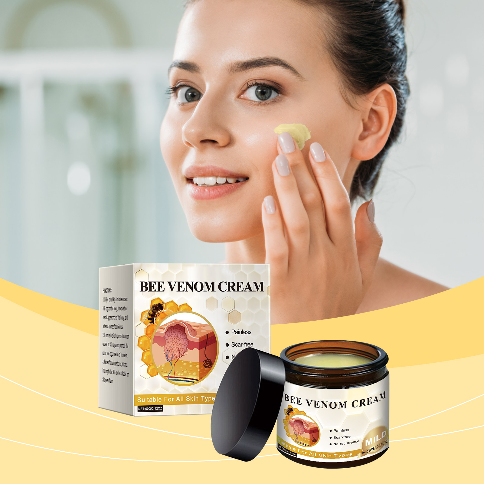 Bee Venum Skin Care Cream Body Skin Moisturizing Soft Smooth Skin Daily Cleansing Care Wart Removing Cream