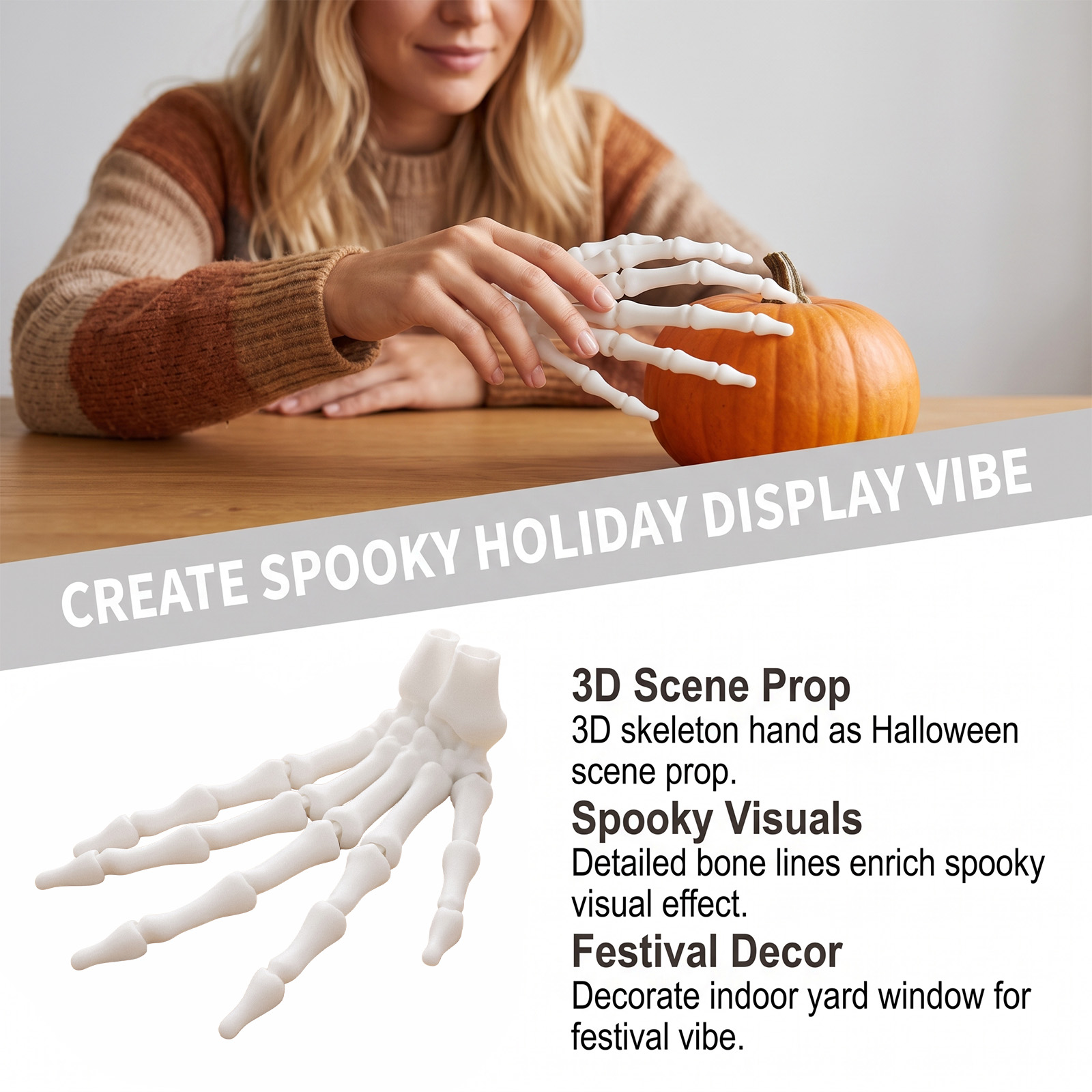 Halloween Skeleton Hand Toy Simulation Ornament Decor Festival Party Prop Desktop Scene Layout