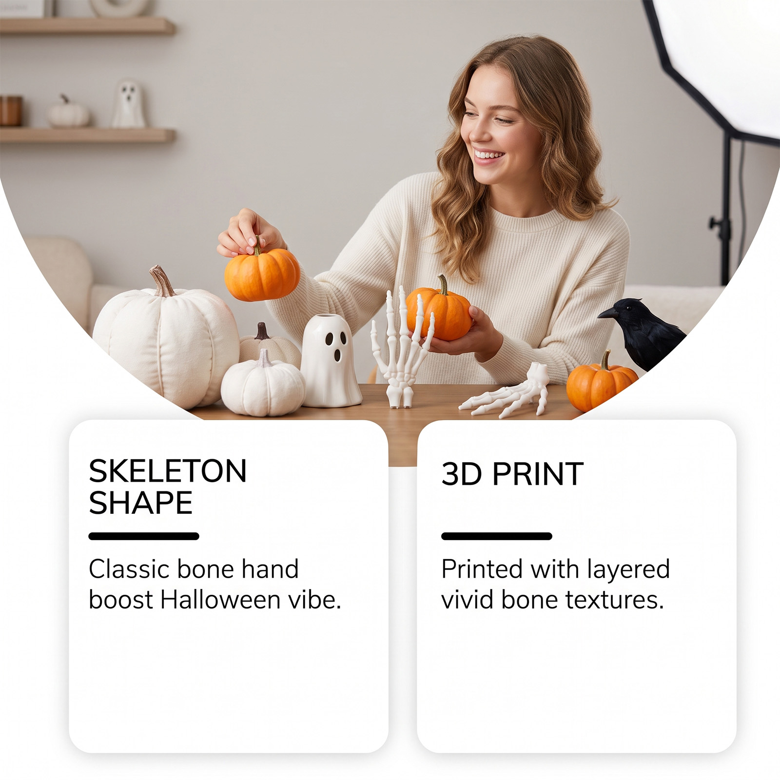 Halloween Skeleton Hand Toy Simulation Ornament Decor Festival Party Prop Desktop Scene Layout