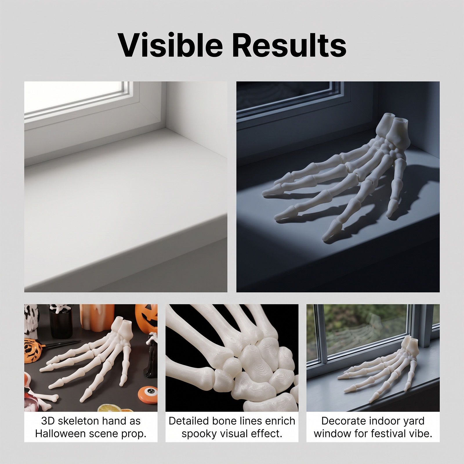 Halloween Skeleton Hand Toy Simulation Ornament Decor Festival Party Prop Desktop Scene Layout