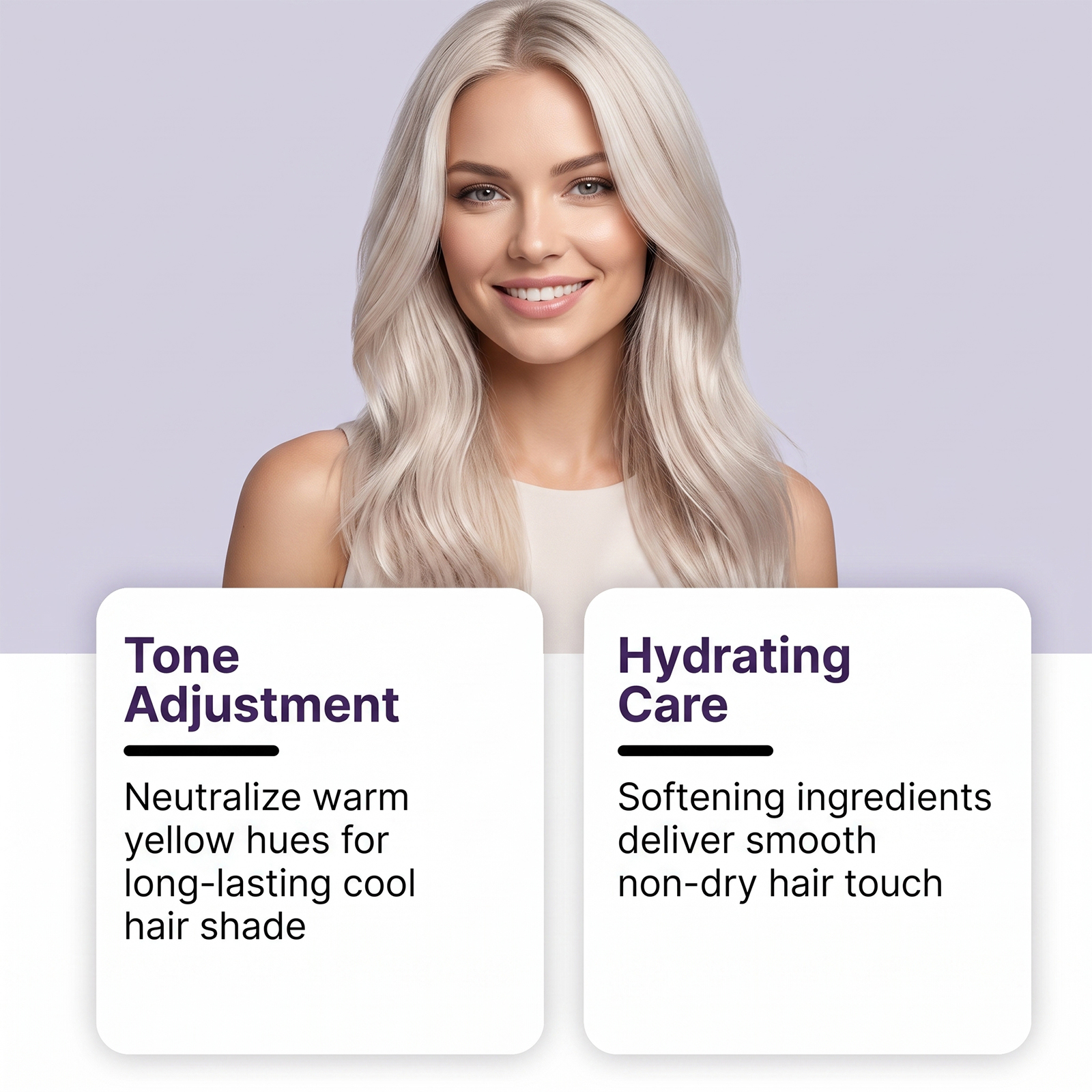 Hair Mask Purple Hair Care Moisturizing Soft Gloss Bleached Light Color Daily Hair Treatment